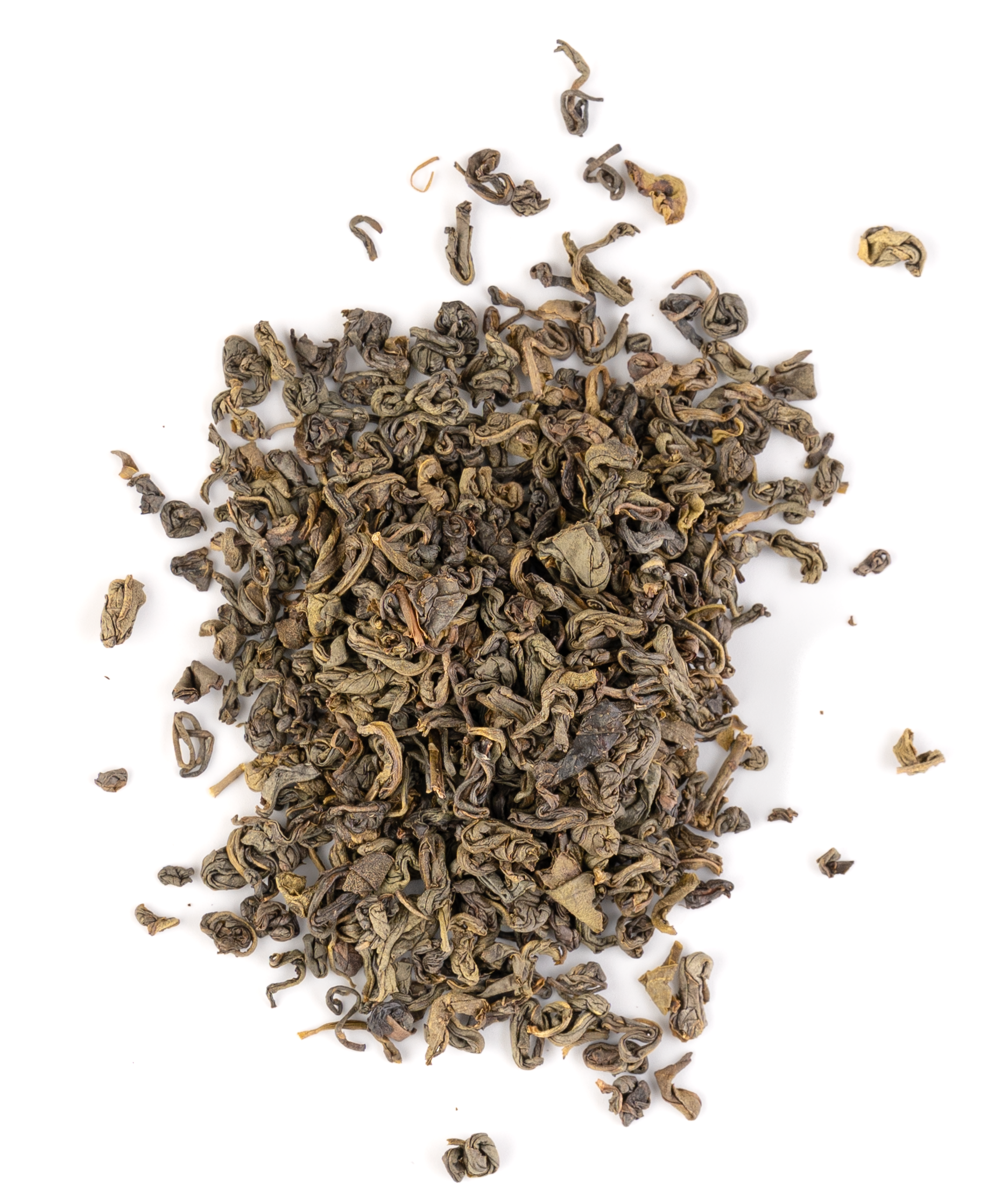 Loose leaf  Green tea on a white background